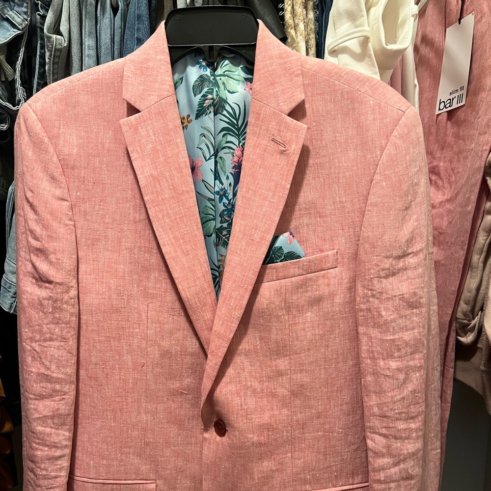 Men's Slim-Fit Cotton Stretch Solid Suit